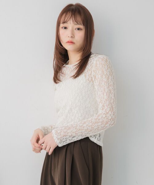 RETRO GIRL(レトロガール)の「起毛レースインナー(Tシャツ/カットソー・レディース・ブラウン/ブラック/ナチュラル・FREE)」の15枚目の写真