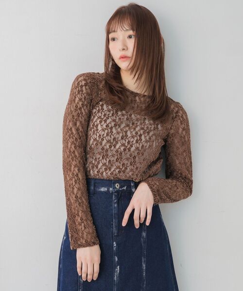 RETRO GIRL(レトロガール)の「起毛レースインナー(Tシャツ/カットソー・レディース・ブラウン/ブラック/ナチュラル・FREE)」の20枚目の写真