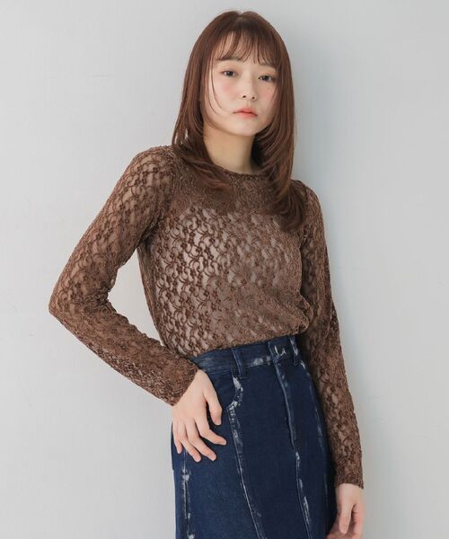 RETRO GIRL(レトロガール)の「起毛レースインナー(Tシャツ/カットソー・レディース・ブラウン/ブラック/ナチュラル・FREE)」の21枚目の写真