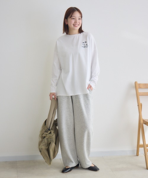 meeny miny(ミーニーマイニー)の「【meeny miny】CAT & BAKES 9456『ドキッ』ロンT(Tシャツ/カットソー・レディース・チャコールグレー/ホワイト/カーキ・M-L/S-M)」の12枚目の写真