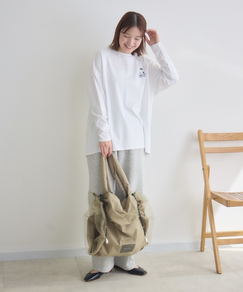 meeny miny(ミーニーマイニー)の「【meeny miny】CAT & BAKES 9456『ドキッ』ロンT(Tシャツ/カットソー・レディース・チャコールグレー/ホワイト/カーキ・M-L/S-M)」の13枚目の写真