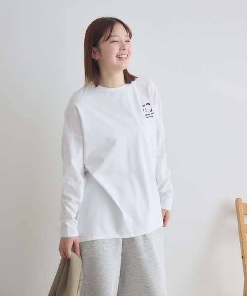 meeny miny(ミーニーマイニー)の「【meeny miny】CAT & BAKES 9456『ドキッ』ロンT(Tシャツ/カットソー・レディース・チャコールグレー/ホワイト/カーキ・M-L/S-M)」の15枚目の写真