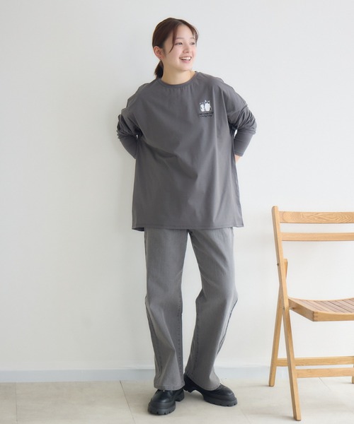 meeny miny(ミーニーマイニー)の「【meeny miny】CAT & BAKES 9456『ドキッ』ロンT(Tシャツ/カットソー・レディース・チャコールグレー/ホワイト/カーキ・M-L/S-M)」の21枚目の写真