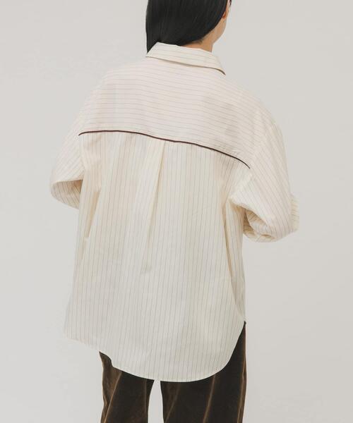 KBF(ケイビーエフ)の「ストライプBIGシャツ(シャツ/ブラウス・レディース・ブラウン/アイボリー・ONE)」の20枚目の写真