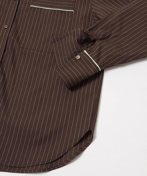KBF(ケイビーエフ)の「ストライプBIGシャツ(シャツ/ブラウス・レディース・ブラウン/アイボリー・ONE)」の7枚目の写真