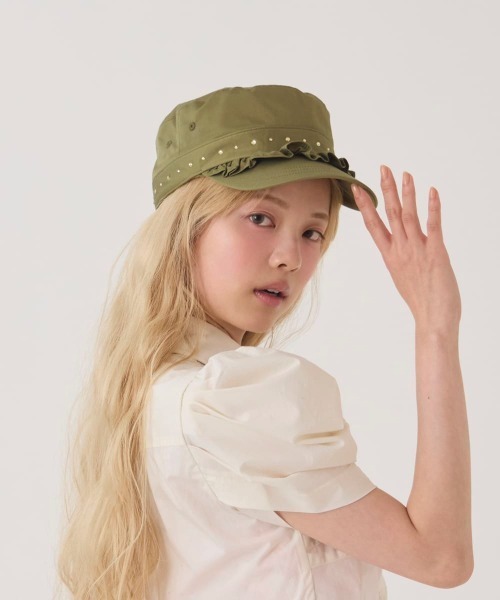 kaorinomori（カオリノモリ）の「kaorinomori  リオンドゴール / カオリノモリ（キャップ・レディース・ピンク/モスグリーン/ネイビー・FREE）」の4枚目の写真