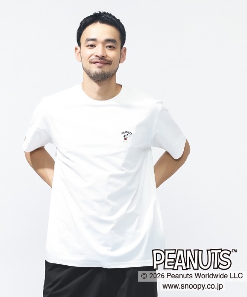 PEANUTS（ピーナッツ）の「ピーナッツ  UVカットドライグラフィックTシャツ JOE COOL（Tシャツ/カットソー・メンズ・ネイビー/ホワイト/ブラック・LL/L/M/S/3L）」の2枚目の写真