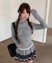 CERCA（チェルカ）の「Nia(ニア)/【ウィッシュコアアイテム】ドット柄　ペプラムトップス（Tシャツ/カットソー）」