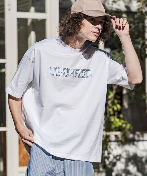 CAMBIO（カンビオ）の「mt10258-ビッグシルエットプリントT（ORDERED） Tシャツ(2601123MCB)（Tシャツ/カットソー・メンズ・ホワイト/ブラック/グレー・S/M/L/XL）」の4枚目の写真
