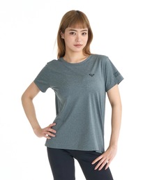 ROXY ウィメンズ FITNESS FLOW MODE Tシャツ 【2026年春夏モデル】/ロキシーUVカット速乾ワンポイントロゴ半袖Tシャツ