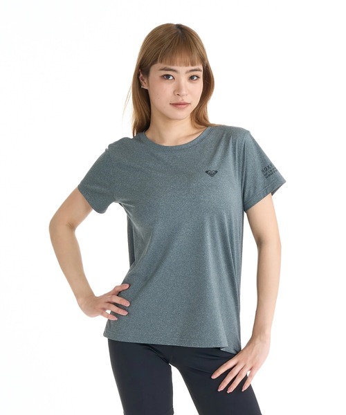 ROXY(ロキシー)の「ROXY ウィメンズ FITNESS FLOW MODE Tシャツ 【2026年春夏モデル】/ロキシーUVカット速乾ワンポイントロゴ半袖Tシャツ(Tシャツ/カットソー・レディース・ブラック/グレー/ミント/ホワイト・LARGE/MEDIUM)」の3枚目の写真