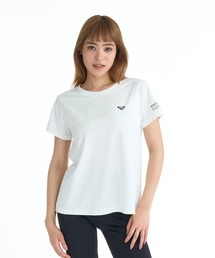 ROXY ウィメンズ FITNESS FLOW MODE Tシャツ 【2026年春夏モデル】/ロキシーUVカット速乾ワンポイントロゴ半袖Tシャツ