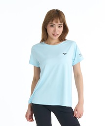 ROXY ウィメンズ FITNESS FLOW MODE Tシャツ 【2026年春夏モデル】/ロキシーUVカット速乾ワンポイントロゴ半袖Tシャツ