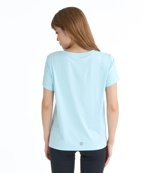 ROXY(ロキシー)の「ROXY ウィメンズ FITNESS FLOW MODE Tシャツ 【2026年春夏モデル】/ロキシーUVカット速乾ワンポイントロゴ半袖Tシャツ(Tシャツ/カットソー・レディース・ブラック/グレー/ミント/ホワイト・LARGE/MEDIUM)」の13枚目の写真