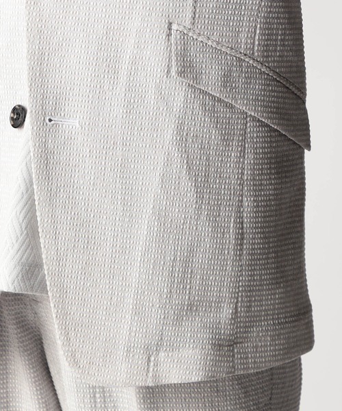 NICOLE CLUB FOR MEN(ニコルクラブフォーメン)の「ワッフルサッカープリント2Bジャケット(テーラードジャケット・メンズ・シルバーグレー/グレー系/ブラック・MEDIUM/LARGE/X-LARGE)」の14枚目の写真