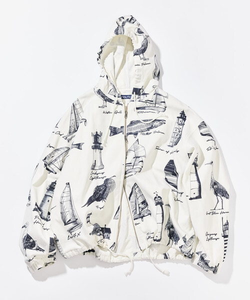 NAUTICA（ノーティカ）の「NAUTICA/ノーティカ OCEAN総柄 ツイル ジップアップ フードブルゾン（ブルゾン・メンズ・ネイビー/その他/オフホワイト・X-LARGE/LARGE/MEDIUM）」の14枚目の写真