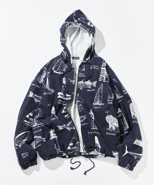 NAUTICA（ノーティカ）の「NAUTICA/ノーティカ OCEAN総柄 ツイル ジップアップ フードブルゾン（ブルゾン・メンズ・ネイビー/その他/オフホワイト・X-LARGE/LARGE/MEDIUM）」の20枚目の写真
