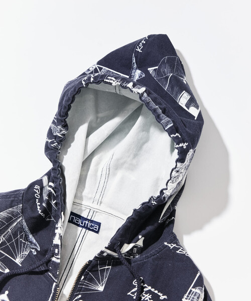 NAUTICA（ノーティカ）の「NAUTICA/ノーティカ OCEAN総柄 ツイル ジップアップ フードブルゾン（ブルゾン・メンズ・ネイビー/その他/オフホワイト・X-LARGE/LARGE/MEDIUM）」の21枚目の写真