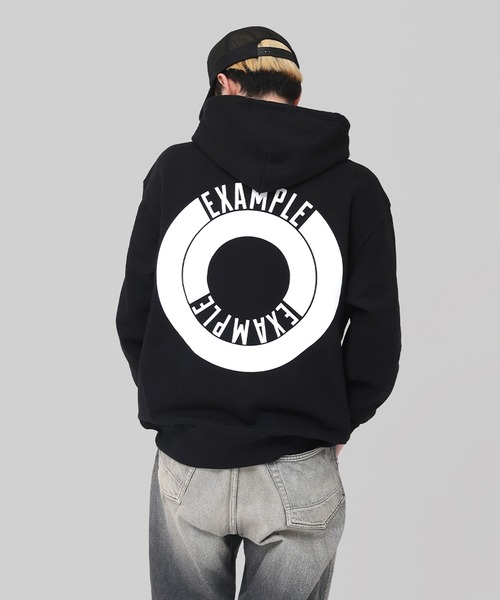 EXAMPLE(エグザンプル)の「EXAMPLE ROUND LOGO HOODIE(パーカー・メンズ・ネイビー/ブラック/アッシュ・XXL/XL/L/M)」の1枚目の写真