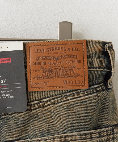 Levi's(リーバイス)の「LEVI'S/リーバイス 578 バギージーンズ ブラウン デニムパンツ ジーパン バギーパンツ テーパード 秋 秋服 2026年秋冬(デニムパンツ・メンズ・ライトブラック・30inch/32inch/34inch/36inch)」の3枚目の写真