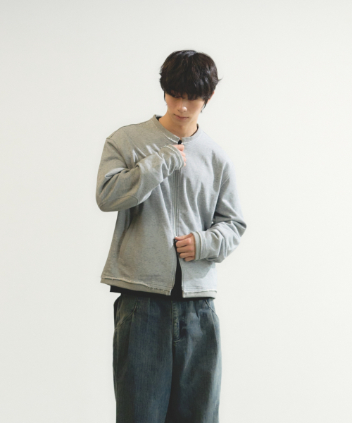 eastserviceshop(イーストサービスショップ)の「ネイチャーカッティングノーカラージャケット - メランジグレー(その他アウター・レディース・ライトグレー・SMALL/MEDIUM/LARGE)」の4枚目の写真