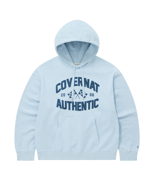 COVERNAT(カバーナット)の「フラッググラフィックフードパーカーライトブルー(パーカー・レディース・その他・SMALL/MEDIUM/LARGE/X-LARGE)」の1枚目の写真