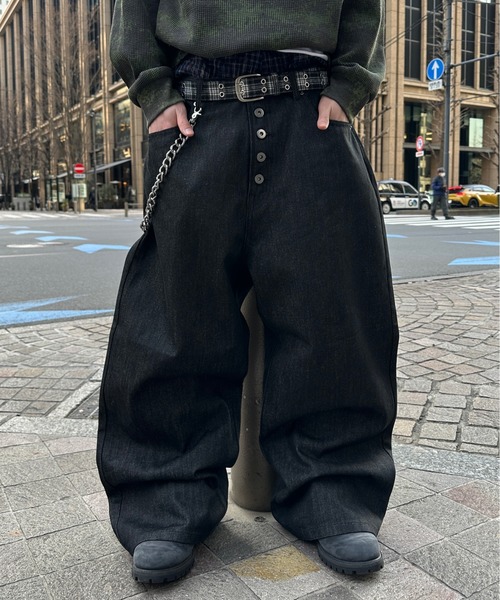 kutir（クティール）の「13OZ ASSORTED BUGGY DENIM PANTS／13OZアソートバギーデニムパンツ（デニムパンツ・メンズ・インディゴブルー/ブラック/ダークインディゴブルー/グレー・SMALL/LARGE/MEDIUM）」の7枚目の写真