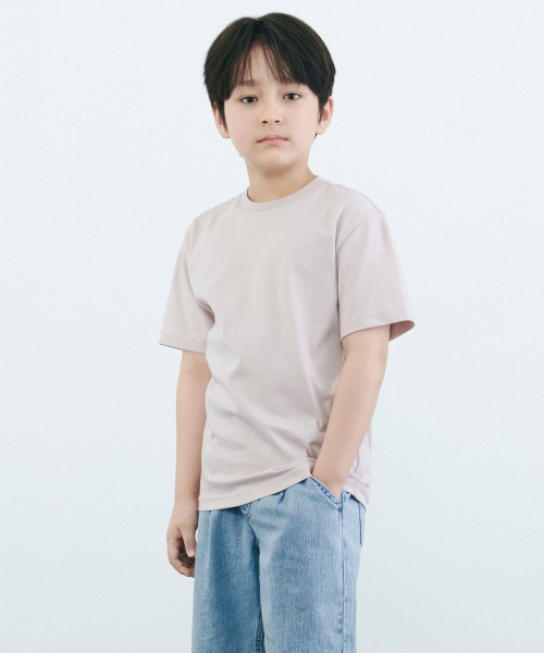 MUSINSA STANDARD KIDS（ムシンサスタンダードキッズ）の「[クールスタンダード] リラックスドクルーネックTシャツ [デザートピンク]（Tシャツ/カットソー・レディース・その他・100/110/120/130/140/150/160）」の3枚目の写真
