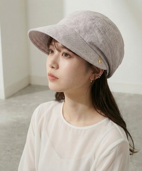 FUNALIVE（ファンアライブ）の「遮光 猫チャーム付きスラブキャスケット（キャスケット・メンズ・アイボリー/ブラック/ブラウン・FREE）」の3枚目の写真