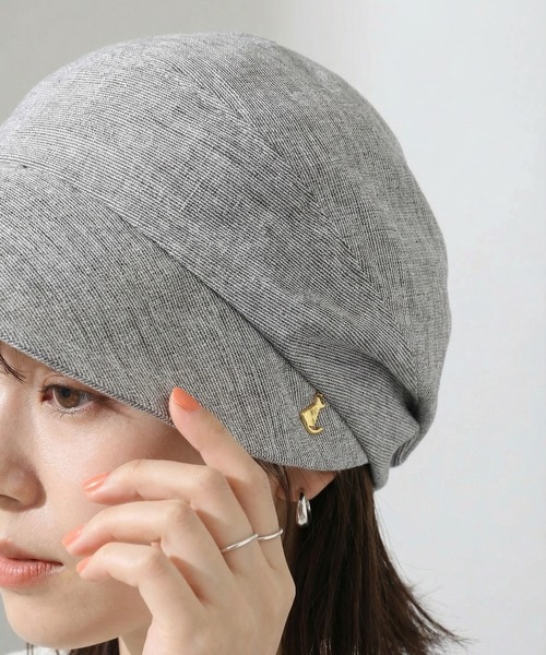 FUNALIVE（ファンアライブ）の「遮光 猫チャーム付きスラブキャスケット（キャスケット・メンズ・アイボリー/ブラック/ブラウン・FREE）」の9枚目の写真