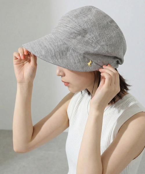 FUNALIVE（ファンアライブ）の「遮光 猫チャーム付きスラブキャスケット（キャスケット・メンズ・アイボリー/ブラック/ブラウン・FREE）」の10枚目の写真