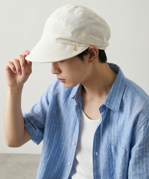 FUNALIVE（ファンアライブ）の「遮光 猫チャーム付きスラブキャスケット（キャスケット・メンズ・アイボリー/ブラック/ブラウン・FREE）」の7枚目の写真