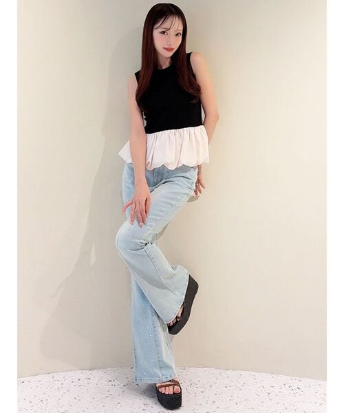 RESEXXY（リゼクシー）の「ラインストーンデニムパンツ（デニムパンツ・レディース・ブルー/ライトブルー・MEDIUM/SMALL）」の13枚目の写真