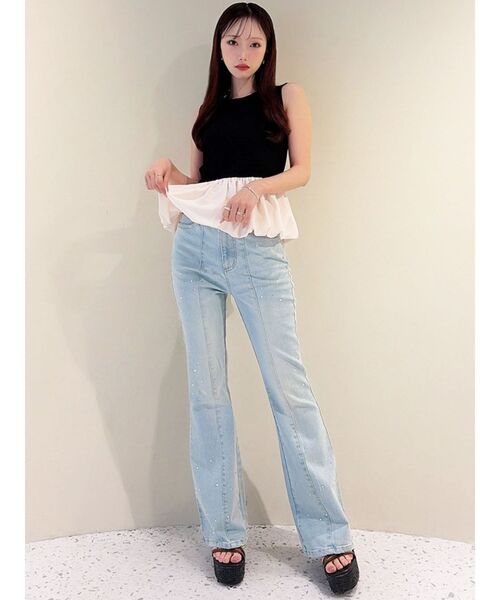 RESEXXY（リゼクシー）の「ラインストーンデニムパンツ（デニムパンツ・レディース・ブルー/ライトブルー・MEDIUM/SMALL）」の15枚目の写真