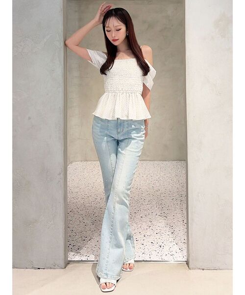 RESEXXY（リゼクシー）の「ラインストーンデニムパンツ（デニムパンツ・レディース・ブルー/ライトブルー・MEDIUM/SMALL）」の22枚目の写真