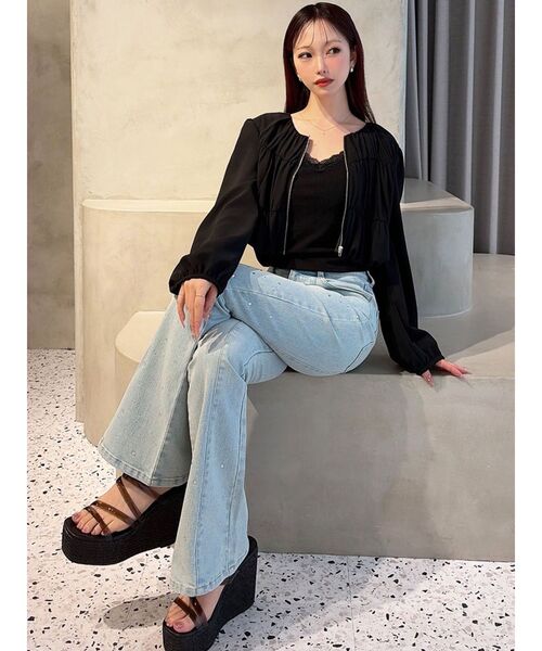 RESEXXY（リゼクシー）の「ラインストーンデニムパンツ（デニムパンツ・レディース・ブルー/ライトブルー・MEDIUM/SMALL）」の4枚目の写真