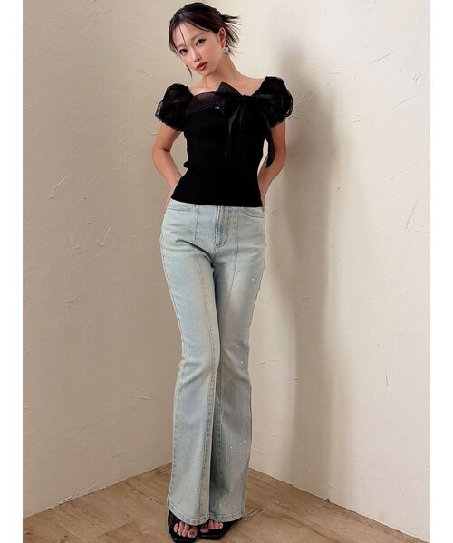 RESEXXY（リゼクシー）の「ラインストーンデニムパンツ（デニムパンツ・レディース・ブルー/ライトブルー・MEDIUM/SMALL）」の11枚目の写真