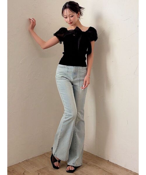 RESEXXY（リゼクシー）の「ラインストーンデニムパンツ（デニムパンツ・レディース・ブルー/ライトブルー・MEDIUM/SMALL）」の12枚目の写真