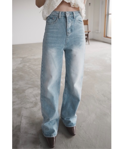 SALTMINT（ソルトミント）の「Mood Lace Denim Pants（デニムパンツ・レディース・ライトブルー・S/M/L/XL）」の4枚目の写真