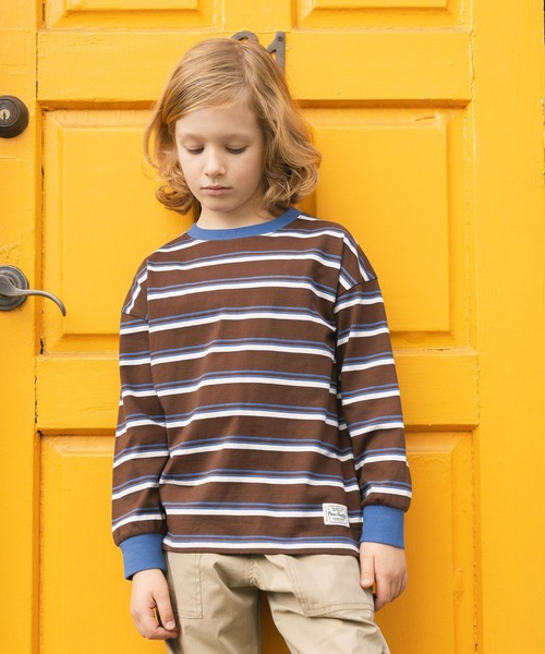 GLOBAL WORK（グローバルワーク）の「ヘビロッTEEボーダー長袖/637853（Tシャツ/カットソー・キッズ・グリーン系その他4/ダークブラウン・140cm/160cm/130cm/150cm）」の10枚目の写真