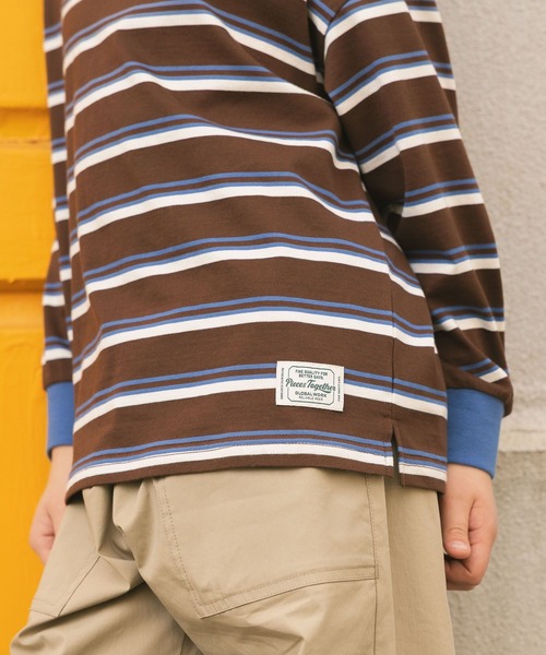 GLOBAL WORK（グローバルワーク）の「ヘビロッTEEボーダー長袖/637853（Tシャツ/カットソー・キッズ・グリーン系その他4/ダークブラウン・140cm/160cm/130cm/150cm）」の13枚目の写真