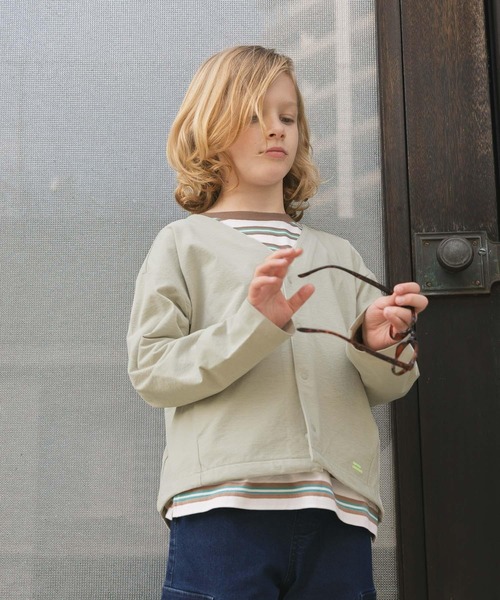 GLOBAL WORK（グローバルワーク）の「ヘビロッTEEボーダー長袖/637853（Tシャツ/カットソー・キッズ・グリーン系その他4/ダークブラウン・140cm/160cm/130cm/150cm）」の20枚目の写真