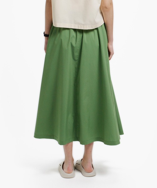 LACOSTE（ラコステ）の「ストレッチタイプライター ギャザー フレアスカート マキシ丈（スカート・レディース・ネイビー/ベージュ/ライトグリーン・38/34/36/40）」の6枚目の写真