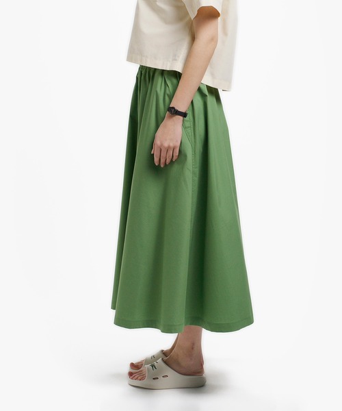 LACOSTE（ラコステ）の「ストレッチタイプライター ギャザー フレアスカート マキシ丈（スカート・レディース・ネイビー/ベージュ/ライトグリーン・38/34/36/40）」の7枚目の写真