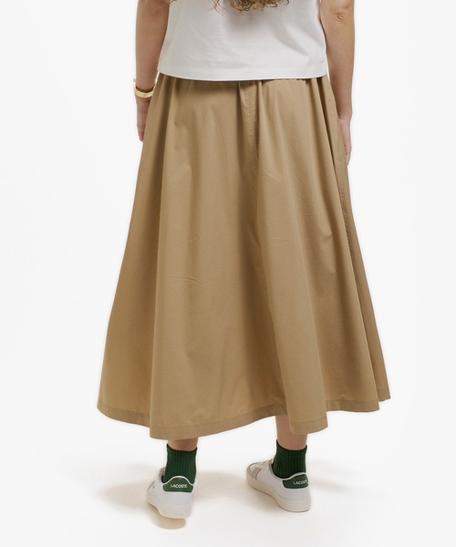 LACOSTE（ラコステ）の「ストレッチタイプライター ギャザー フレアスカート マキシ丈（スカート・レディース・ネイビー/ベージュ/ライトグリーン・38/34/36/40）」の13枚目の写真