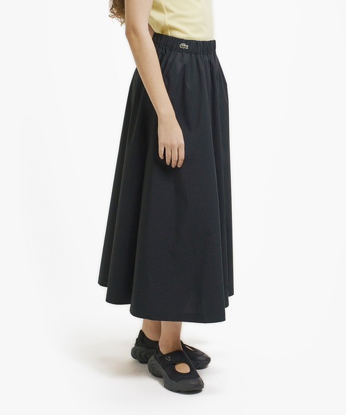 LACOSTE（ラコステ）の「ストレッチタイプライター ギャザー フレアスカート マキシ丈（スカート・レディース・ネイビー/ベージュ/ライトグリーン・38/34/36/40）」の19枚目の写真