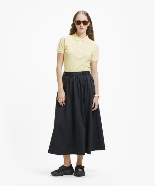 LACOSTE（ラコステ）の「ストレッチタイプライター ギャザー フレアスカート マキシ丈（スカート・レディース・ネイビー/ベージュ/ライトグリーン・38/34/36/40）」の21枚目の写真