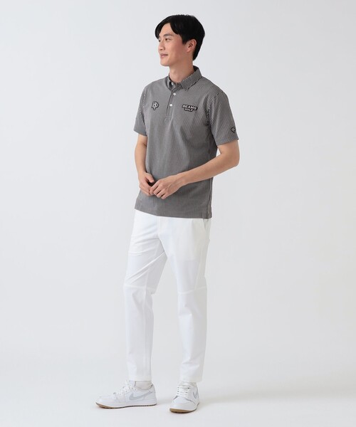 BEAMS GOLF(ビームスゴルフ)の「PURPLE LABEL / スフィダンテ ストライプ サッカー ポロシャツ(ポロシャツ・メンズ・ネイビー/ブラウン・L/M/XL/S)」の3枚目の写真