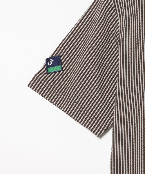 BEAMS GOLF(ビームスゴルフ)の「PURPLE LABEL / スフィダンテ ストライプ サッカー ポロシャツ(ポロシャツ・メンズ・ネイビー/ブラウン・L/M/XL/S)」の11枚目の写真