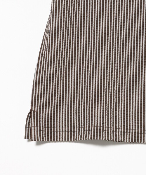 BEAMS GOLF(ビームスゴルフ)の「PURPLE LABEL / スフィダンテ ストライプ サッカー ポロシャツ(ポロシャツ・メンズ・ネイビー/ブラウン・L/M/XL/S)」の12枚目の写真